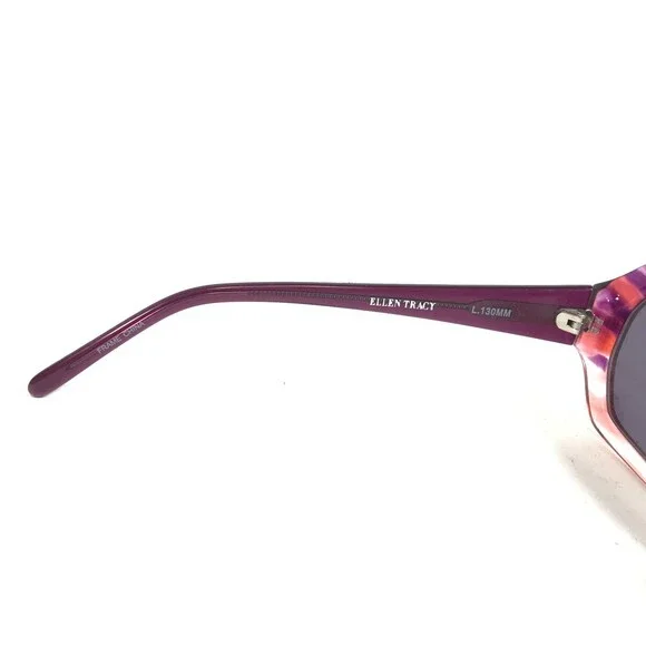 Ellen Tracy Sunglasses KENYA PLUM FADE Clear Purple Orange Frames w Gray Lenses